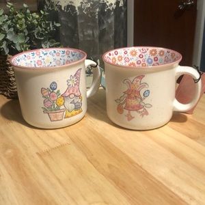 Set of 2 spring gnome mugs